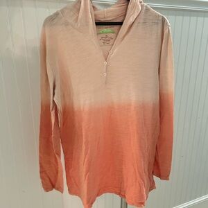 Long sleeve peach tee with hood